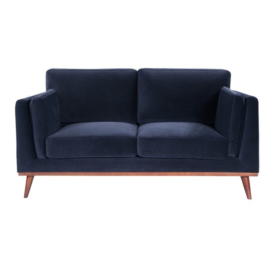 Maili Velvet 2 Seater Sofa In Midnight Blue