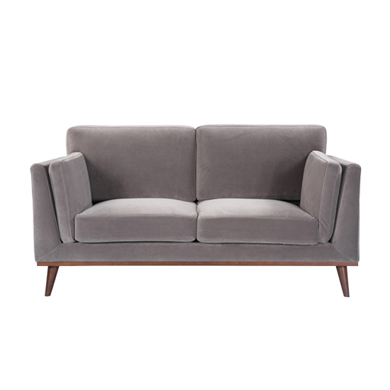 Read more about Maili velvet 2 seater sofa in stone grey