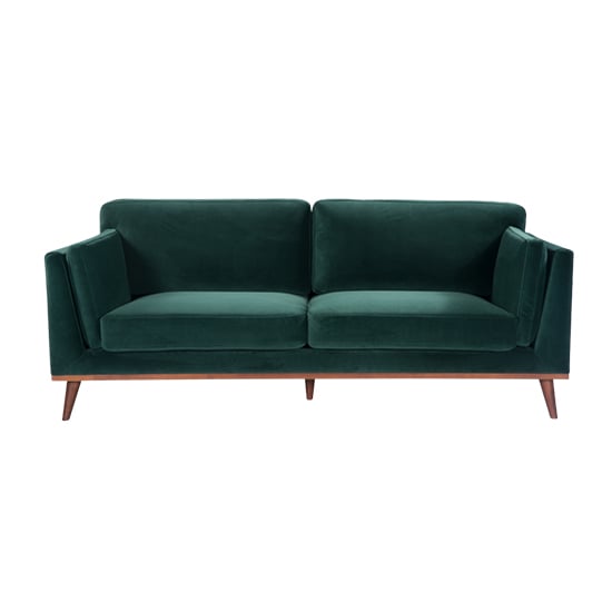 Maili Velvet 3 Seater Sofa In Emerald Green