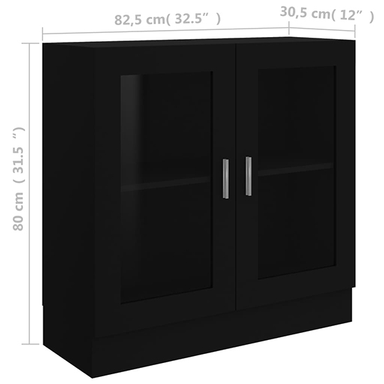 Maili Wooden Display Cabinet With 2 Doors In Black