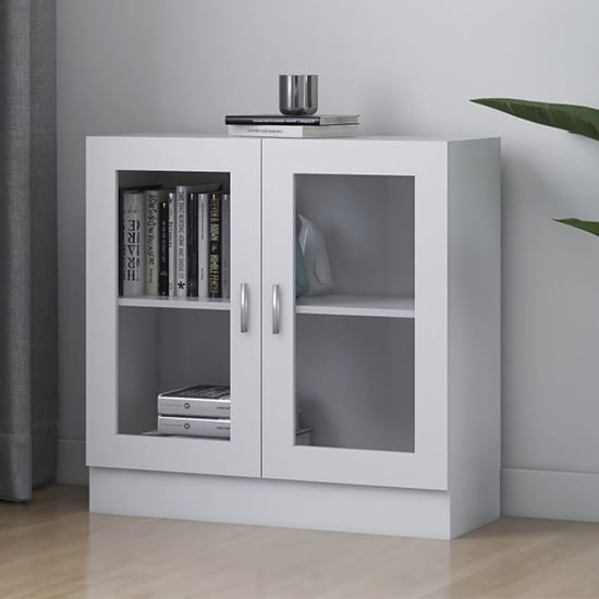 Photo of Maili wooden display cabinet with 2 doors in white