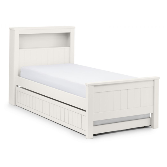 Madge Single Bed And Guest Bed In Surf White With Bookcase