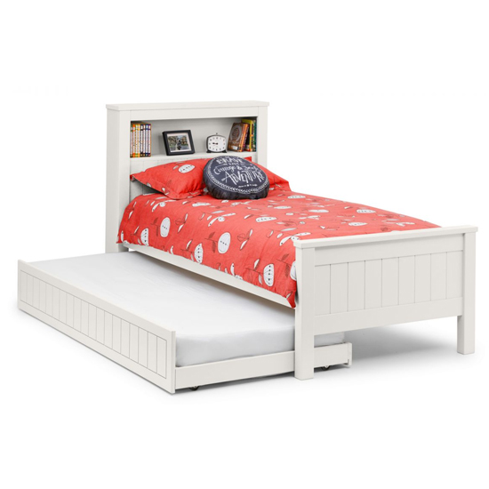 Madge Single Bed And Guest Bed In Surf White With Bookcase_4