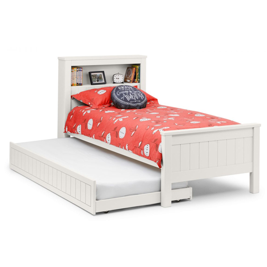 Madge Single Bed And Guest Bed In Surf White With Bookcase
