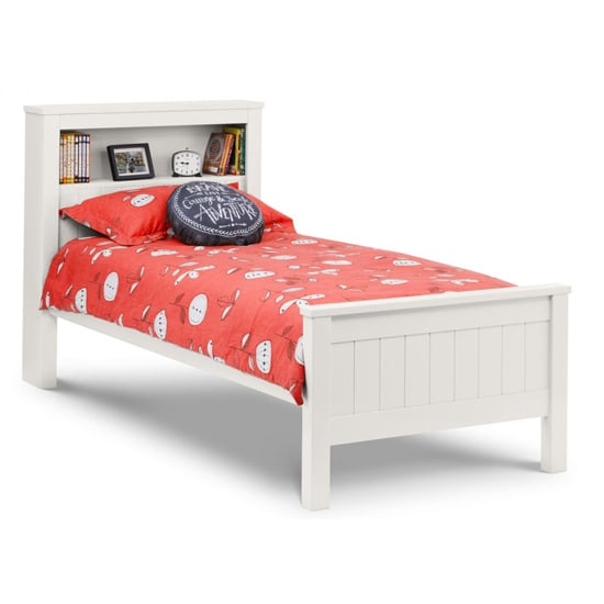 Madge Wooden Single Bed In Surf White With Bookcase_2