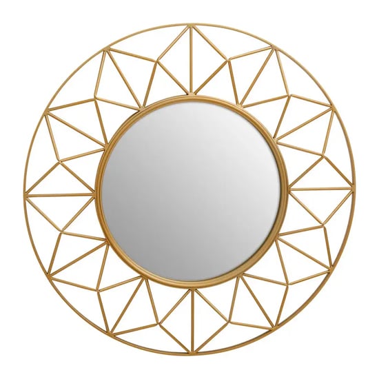 Product photograph of Mainz 3d Wall Mirror With Gold Metal Frame from Furniture in Fashion