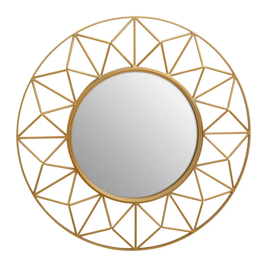 Product photograph of Mainz 3d Wall Mirror With Gold Metal Frame from Furniture in Fashion