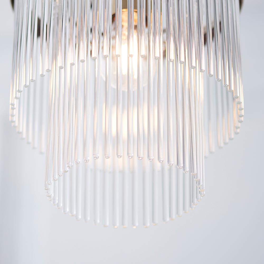 Mainz Clear Glass Pendant Ceiling Light In Antique Brass