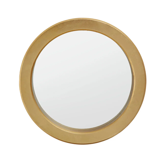 Product photograph of Mainz Round Wall Mirror With Gold Metal Frame from Furniture in Fashion