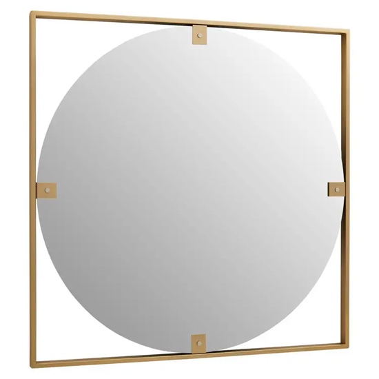 Mainz Square Wall Mirror With Gold Metal Frame