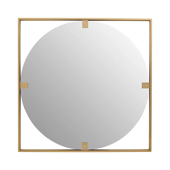 Product photograph of Mainz Square Wall Mirror With Gold Metal Frame from Furniture in Fashion