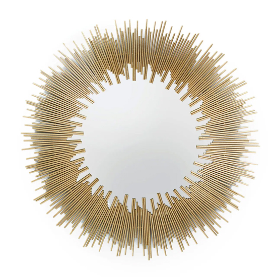 Read more about Mainz sunburst design wall mirror with gold metal frame