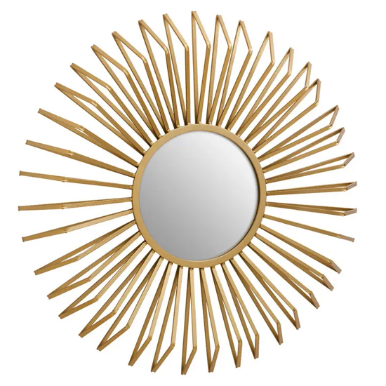 Mainz Sunburst Wall Mirror With Gold Metal Frame