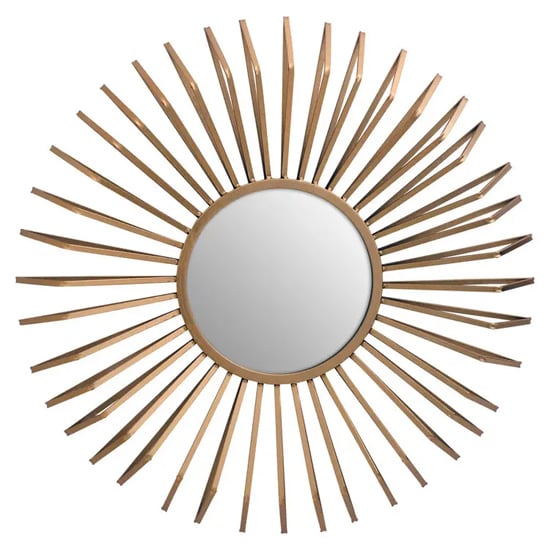 Read more about Mainz sunburst wall mirror with gold metal frame