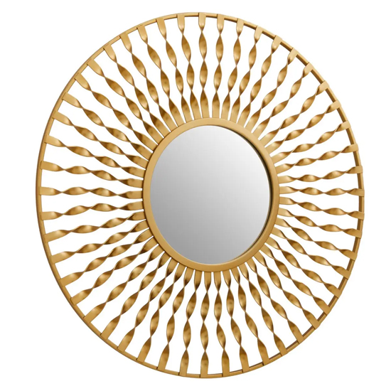 Mainz Wall Mirror With Gold Curved And Luxe Wires