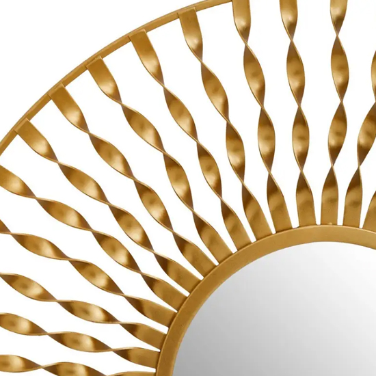 Mainz Wall Mirror With Gold Curved And Luxe Wires
