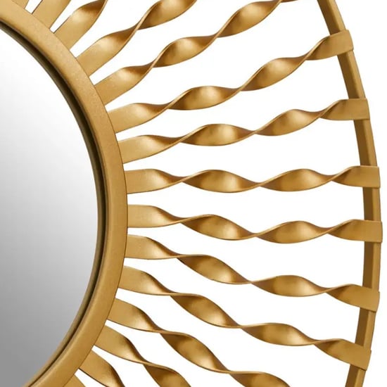 Mainz Wall Mirror With Gold Curved And Luxe Wires