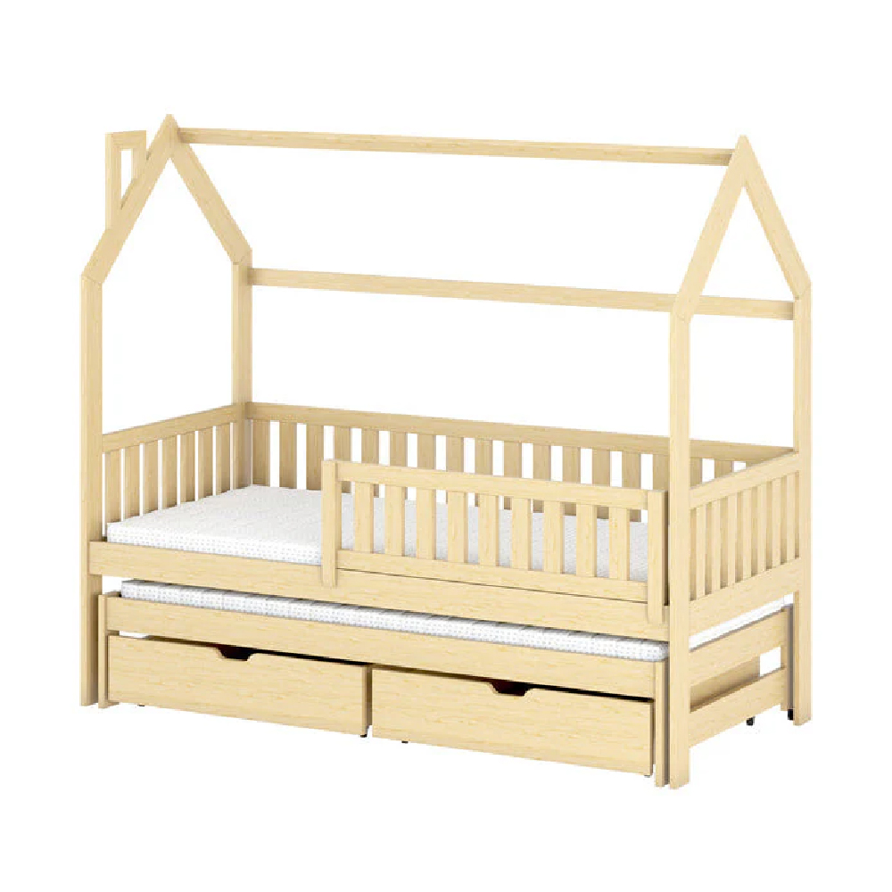 Mainz Wooden Day Bed With Foam Mattress And Trundle In Pine