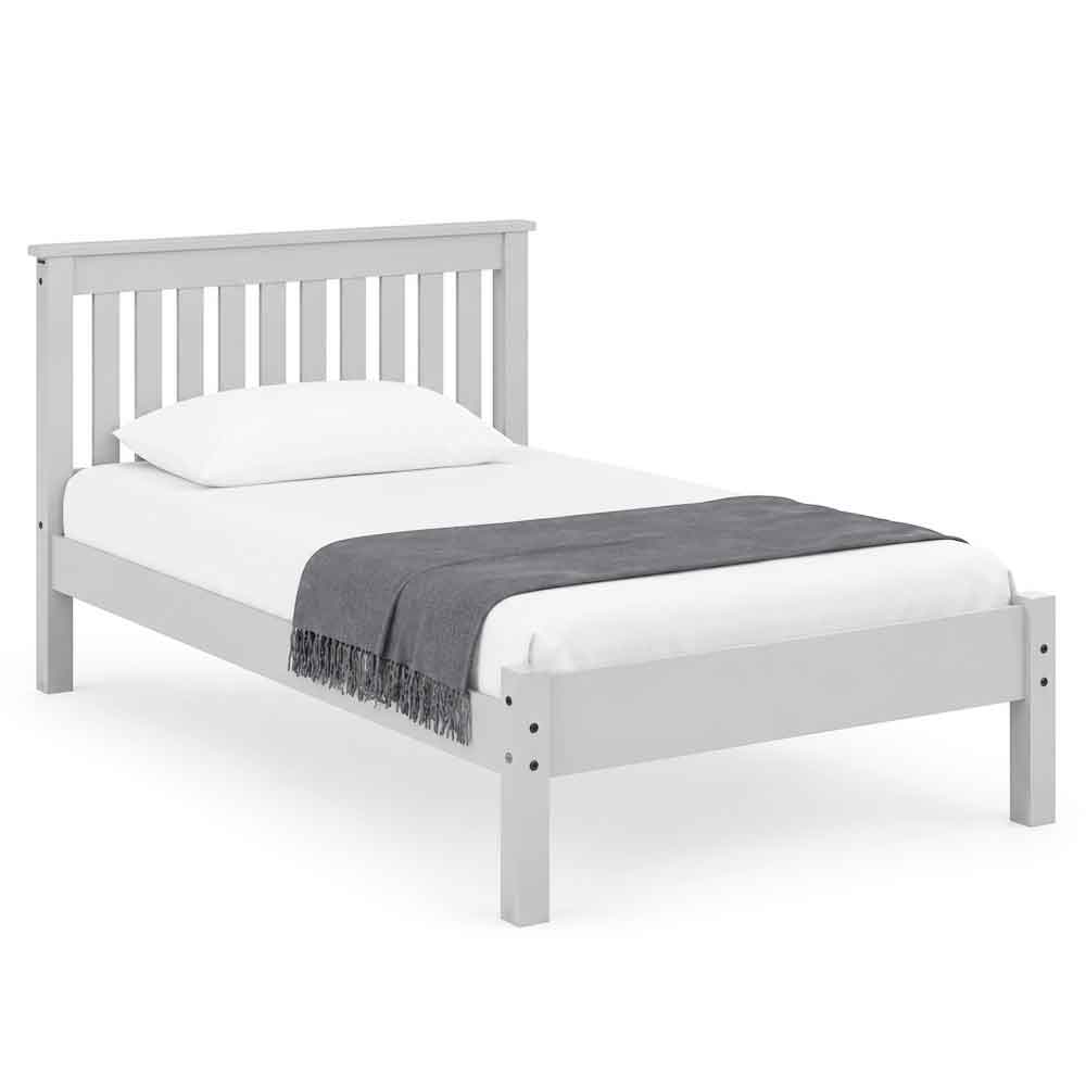 maire low foot end pine wooden single bed in white-image-55774