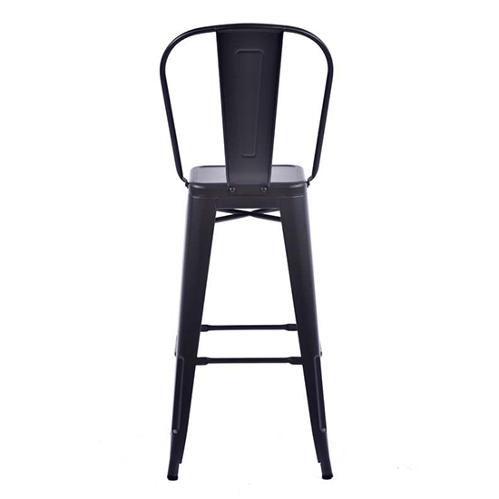 Maire Retro Metal High Bar Chair In Gun Metal Grey