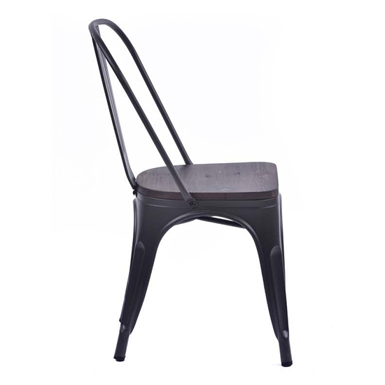 Maire Retro Style Metal Side Chair In Black