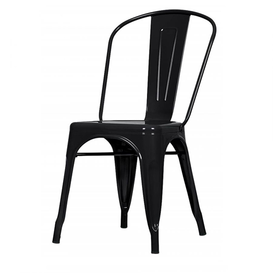 Maire Retro Style Metal Side Chair In Black