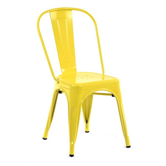 Product photograph of Maire Retro Style Metal Side Chair In Yellow from Furniture in Fashion