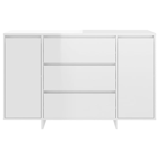 Maisa High Gloss Sideboard With 2 Doors 3 Drawers In White_5