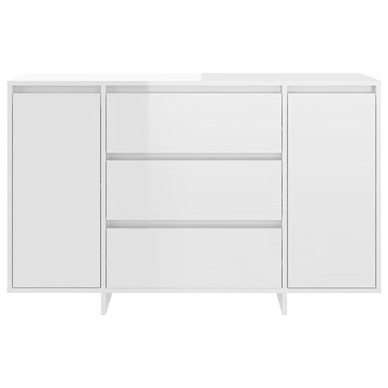 Maisa High Gloss Sideboard With 2 Doors 3 Drawers In White