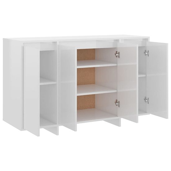 Maisa High Gloss Sideboard With 4 Doors In White_4