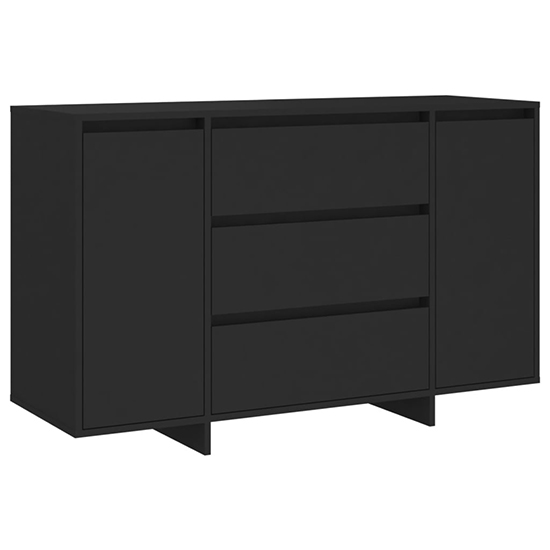 Maisa Wooden Sideboard With 2 Doors 3 Drawers In Black