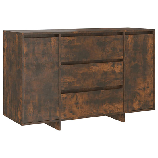Maisa Wooden Sideboard With 2 Doors 3 Drawers In Smoked Oak_3