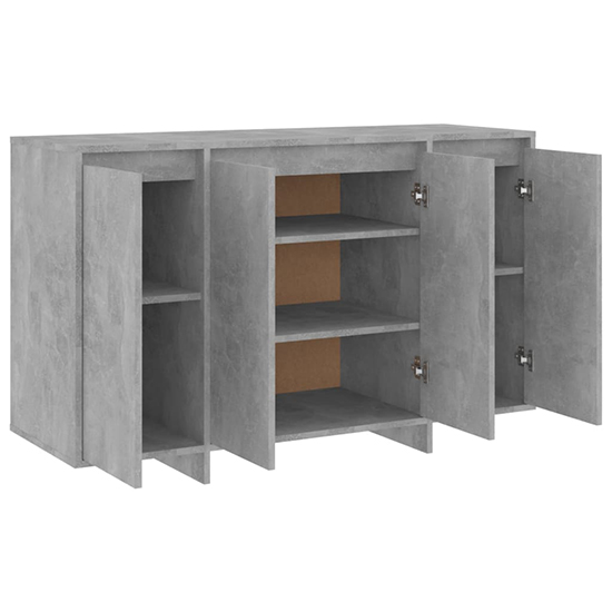 Maisa Wooden Sideboard With 4 Doors In Concrete Effect_4