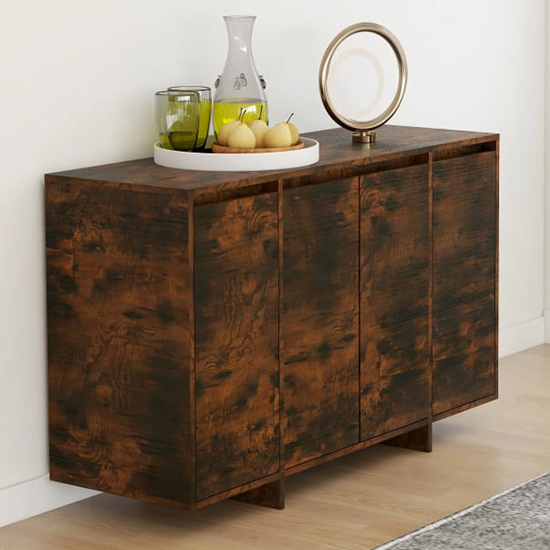 Photo of Maisa wooden sideboard with 4 doors in smoked oak