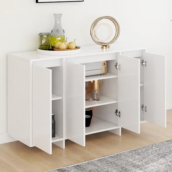 Maisa Wooden Sideboard With 4 Doors In White_2
