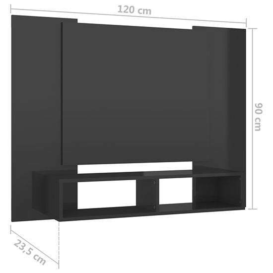 Maisie High Gloss Wall Hung Entertainment Unit In Grey_5