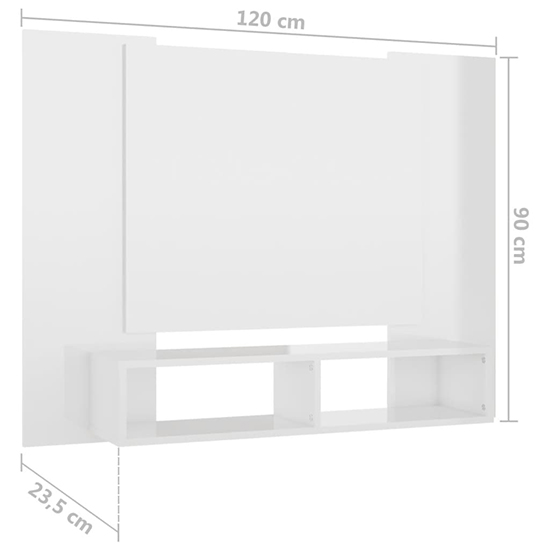 Maisie High Gloss Wall Hung Entertainment Unit In White_5