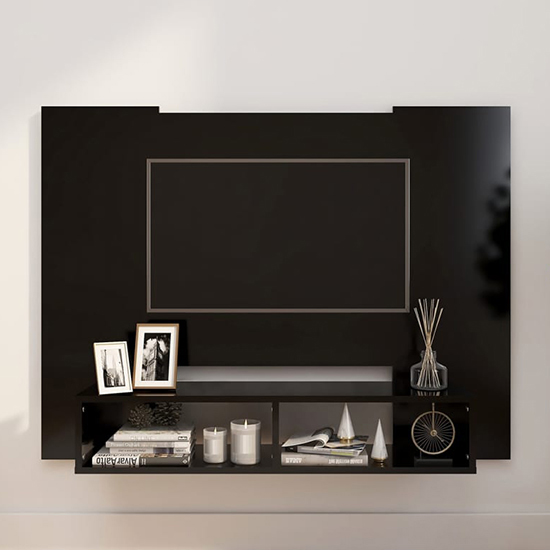 Maisie Wooden Wall Hung Entertainment Unit In Black_1