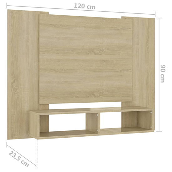 Maisie Wooden Wall Hung Entertainment Unit In Sonoma Oak_5