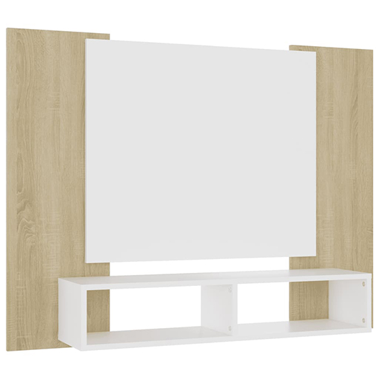 Maisie Wooden Wall Hung Entertainment Unit In White Sonoma Oak_3