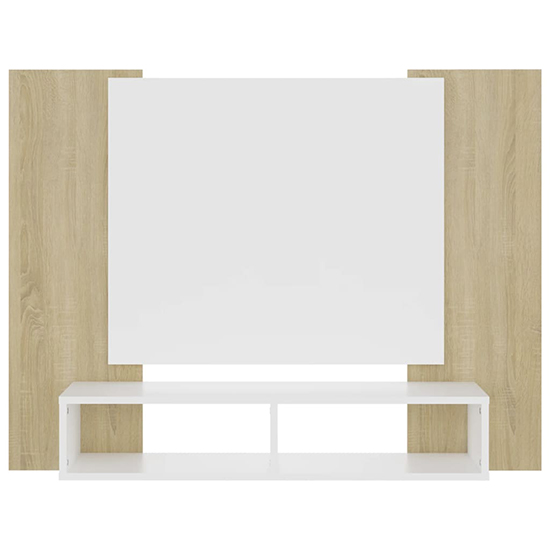 Maisie Wooden Wall Hung Entertainment Unit In White Sonoma Oak_4