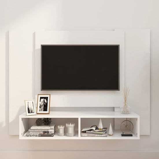 Maisie Wooden Wall Hung Entertainment Unit In White_1