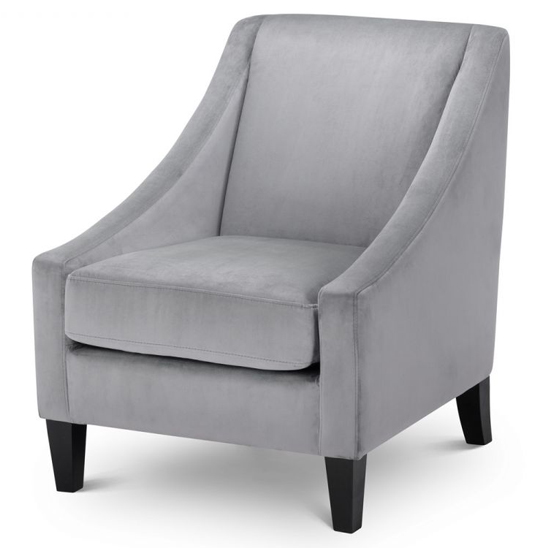 Maison Velvet Lounge Chaise Chair In Grey_2