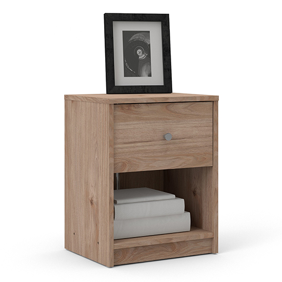 Maiton Wooden Bedside Cabinet With 1 Drawer In Oak
