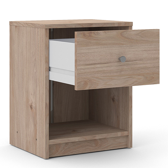 Maiton Wooden Bedside Cabinet With 1 Drawer In Oak