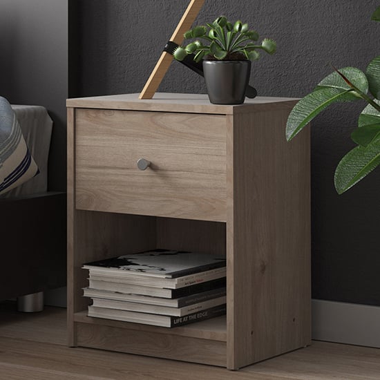 Photo of Maiton bedside cabinet with 1 drawer in jackson hickory oak