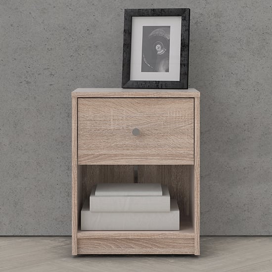 Product photograph of Maiton Bedside Cabinet With 1 Drawer In Truffle Oak from Furniture in Fashion