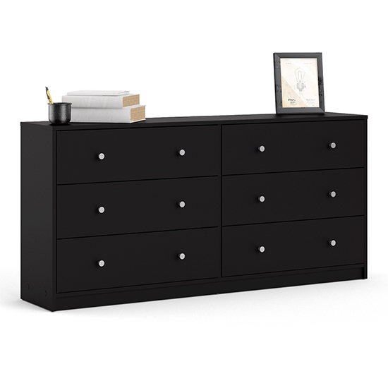 Maiton Wooden Chest Of 6 Drawers In Black Furniture in Fashion