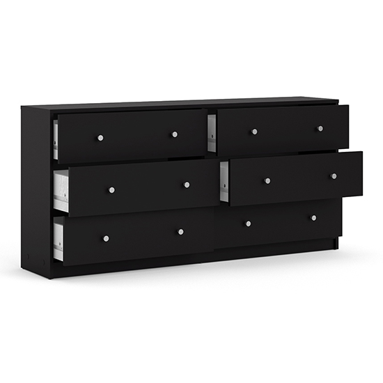Maiton Wooden Chest Of 6 Drawers In Black