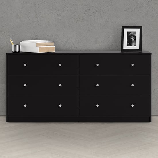 Photo of Maiton wooden chest of 6 drawers in black